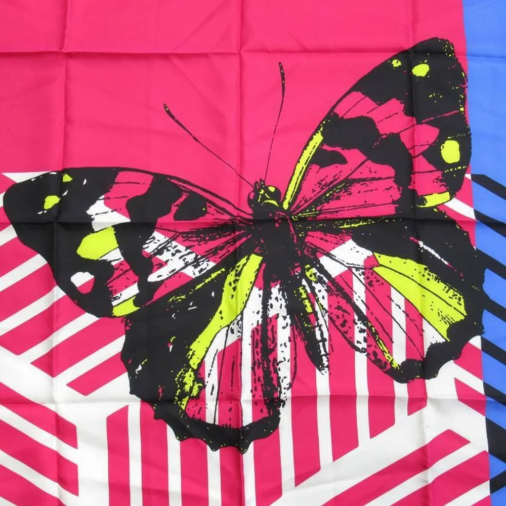 NWT 2022 Christian Dior Silk Large Pink and Blue Butterfly Scarf/Shawl!